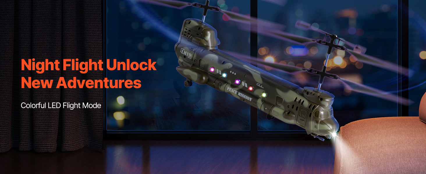 3,5-kanals RC-helikopter med LED-lys og nem betjening