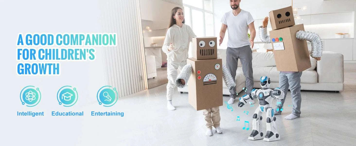 RC Smart Robot Toy with Voice Control, Gestures & Programming-White / United States