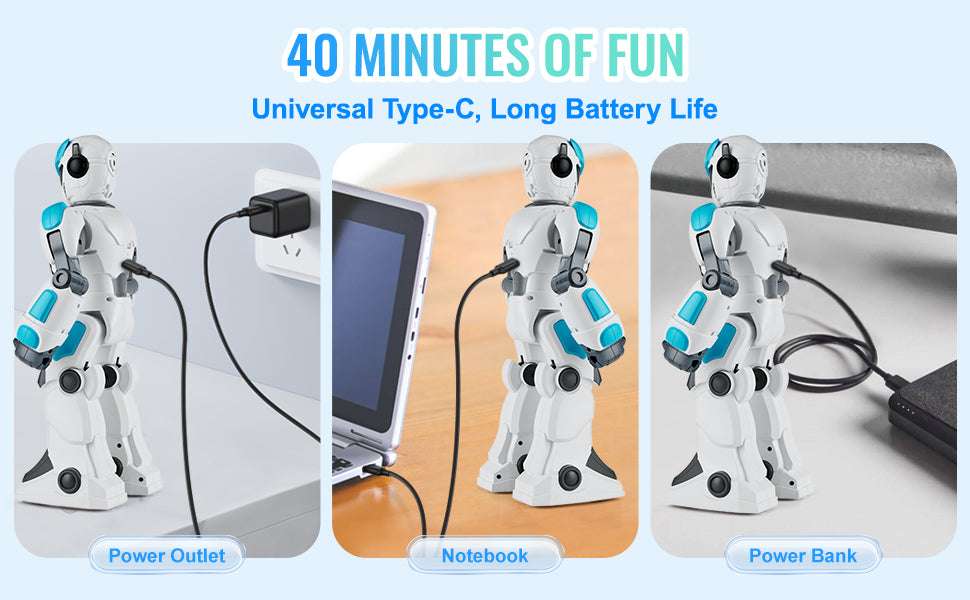 RC Smart Robot Toy with Voice Control, Gestures & Programming-White / United States
