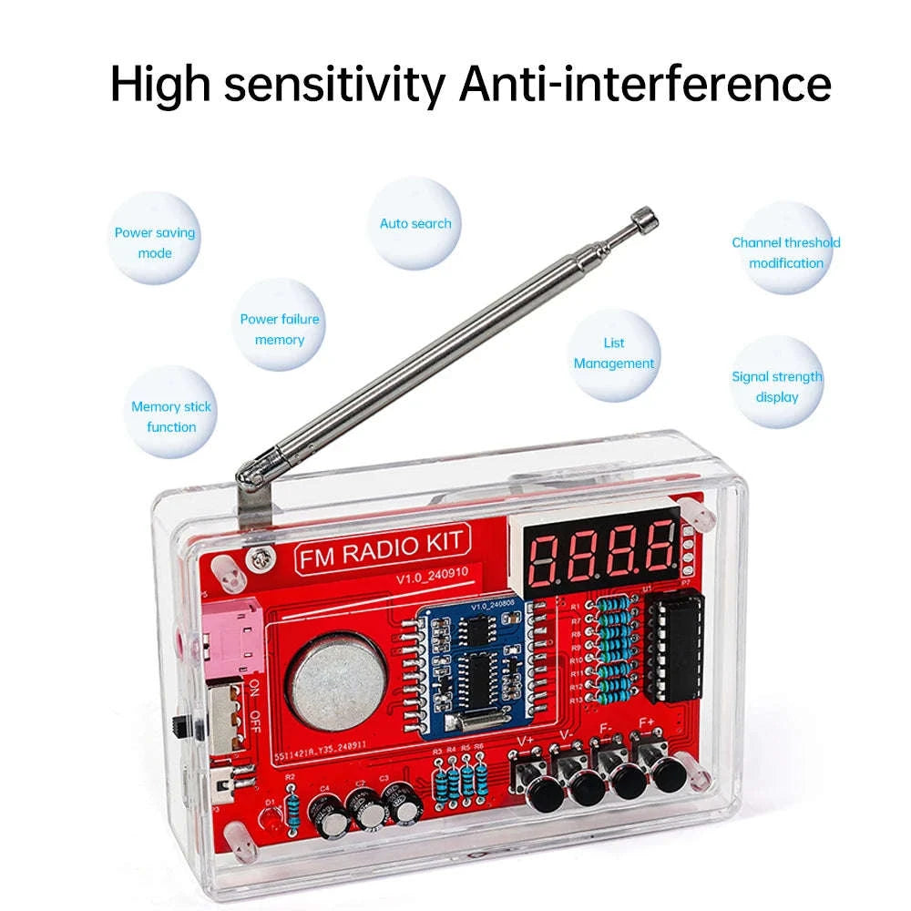 RDA5807 FM Radio DIY Soldering Kit-Display with housing