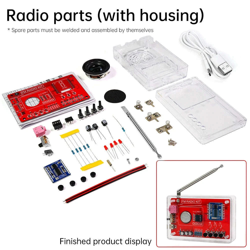 RDA5807 FM Radio DIY Soldering Kit-Display with housing