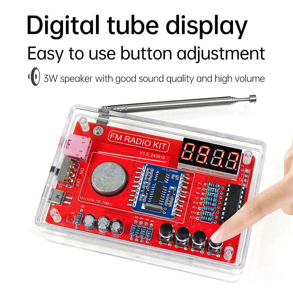 RDA5807 FM Radio DIY Soldering Kit-Display with housing