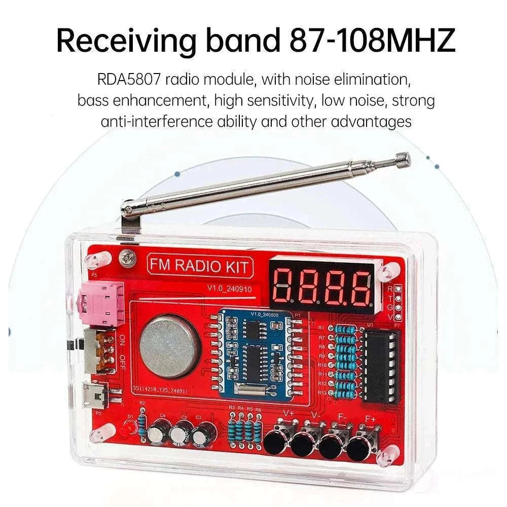 RDA5807 FM Radio DIY Soldering Kit for Hands-On Learning-