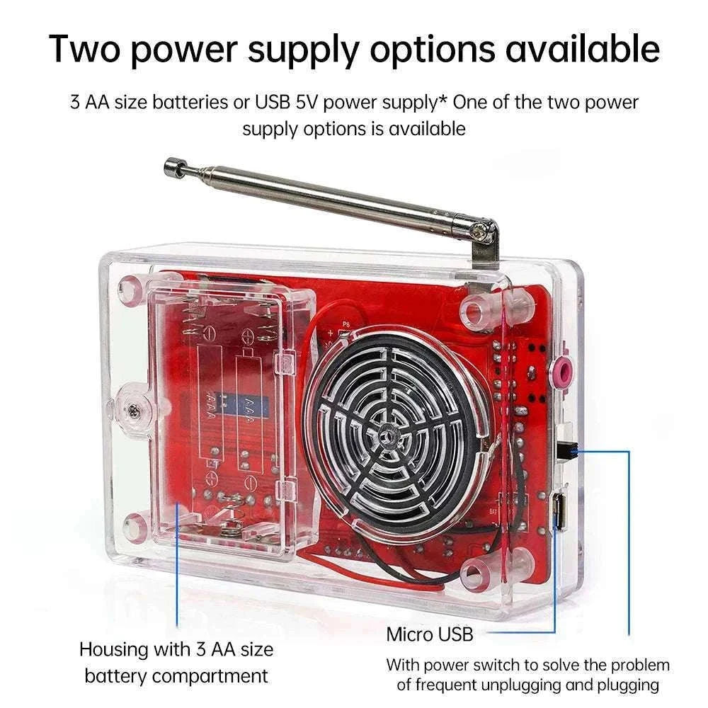 RDA5807 FM Radio DIY Soldering Kit for Hands-On Learning-