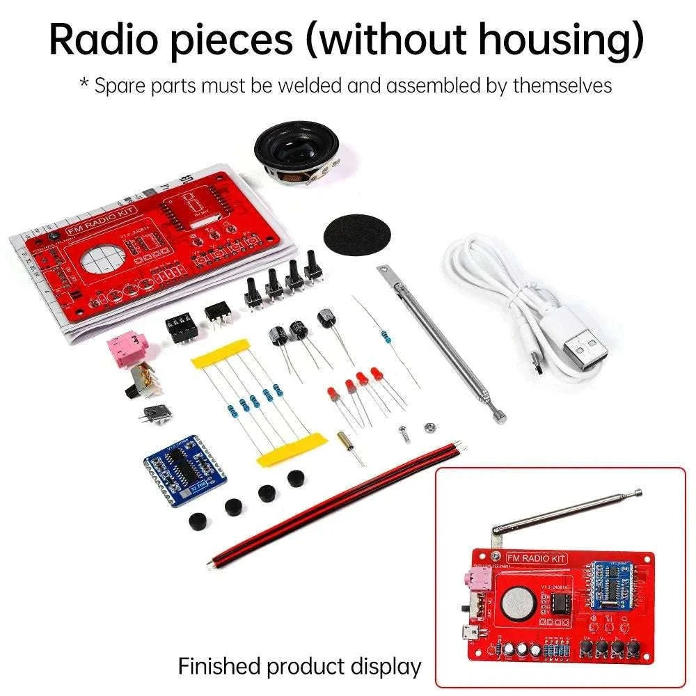 RDA5807 FM Radio DIY Soldering Kit for Hands-On Learning-With display No case