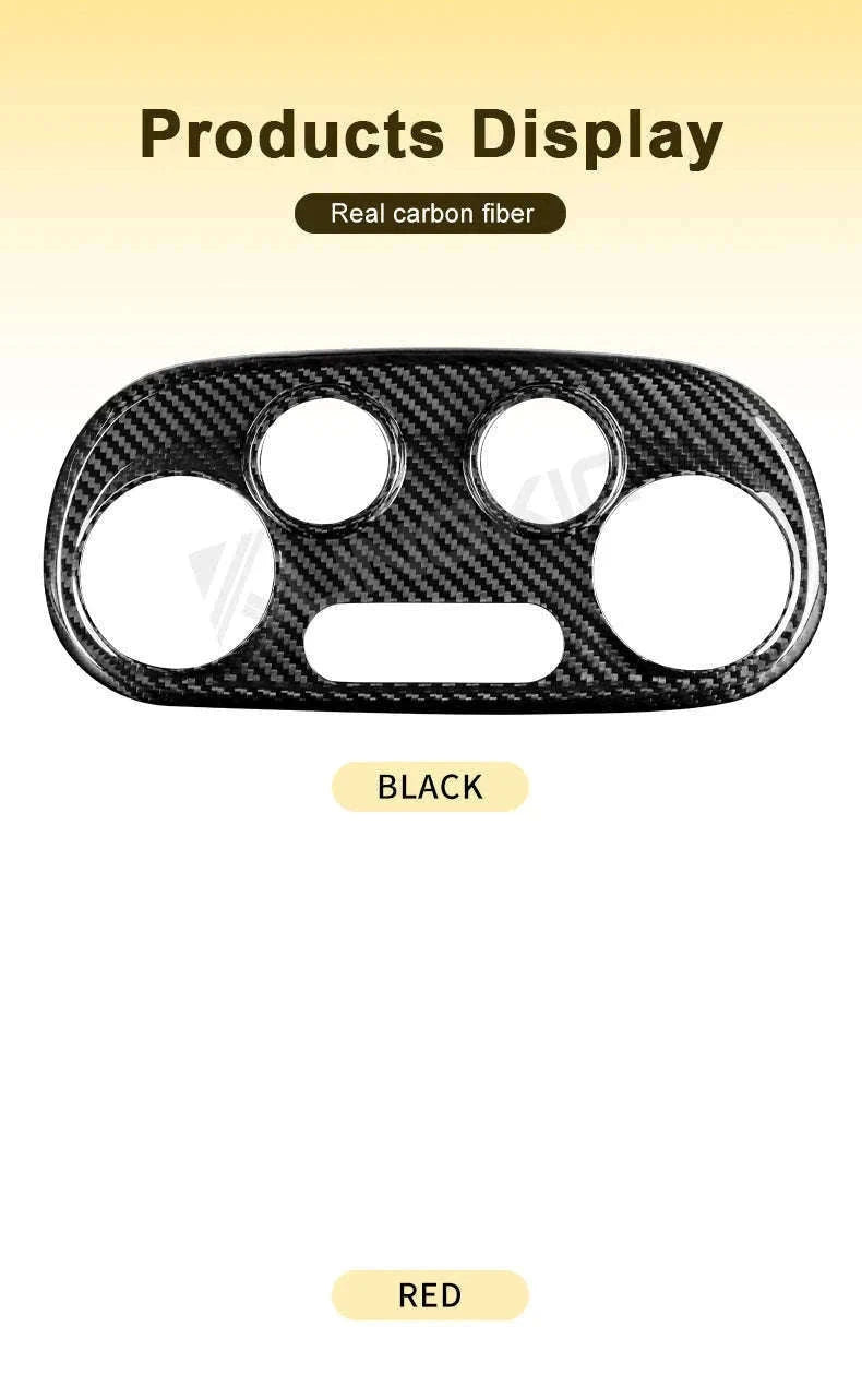 Real Carbon Fiber AC Climate Trim for Fiat 500 and Abarth 595-Black Carbon Fiber / Germany