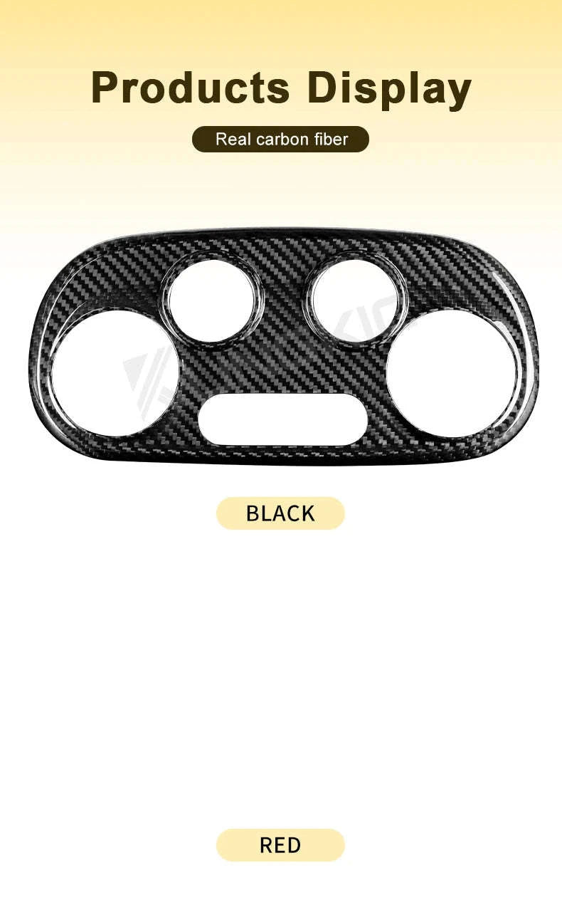 Real Carbon Fiber AC Climate Trim for Fiat 500 and Abarth 595-Black Carbon Fiber / Germany