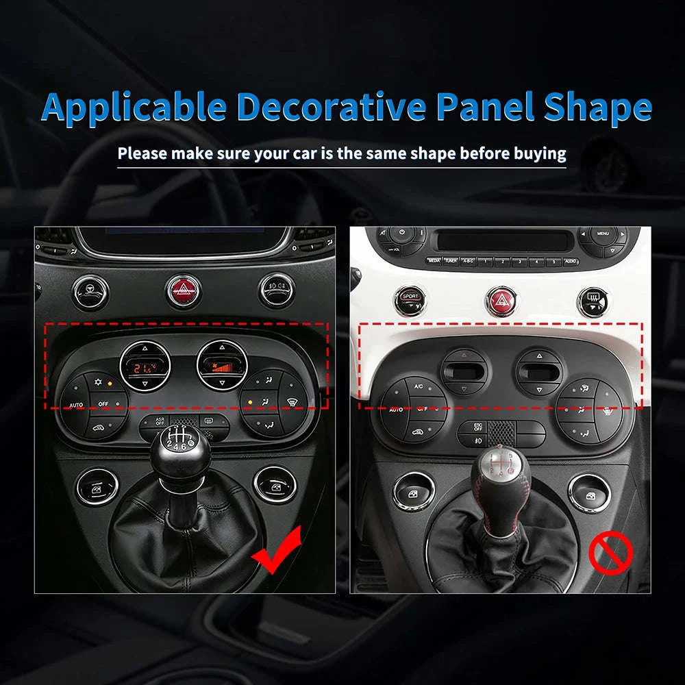 Real Carbon Fiber AC Climate Trim for Fiat 500 and Abarth 595-Black Carbon Fiber / Germany