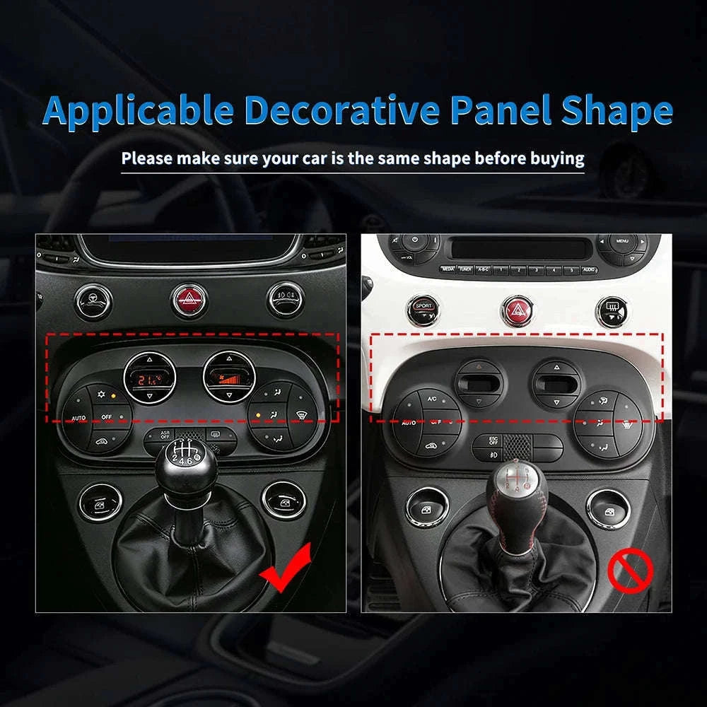 Real Carbon Fiber AC Climate Trim for Fiat 500 and Abarth 595-Black Carbon Fiber / Germany
