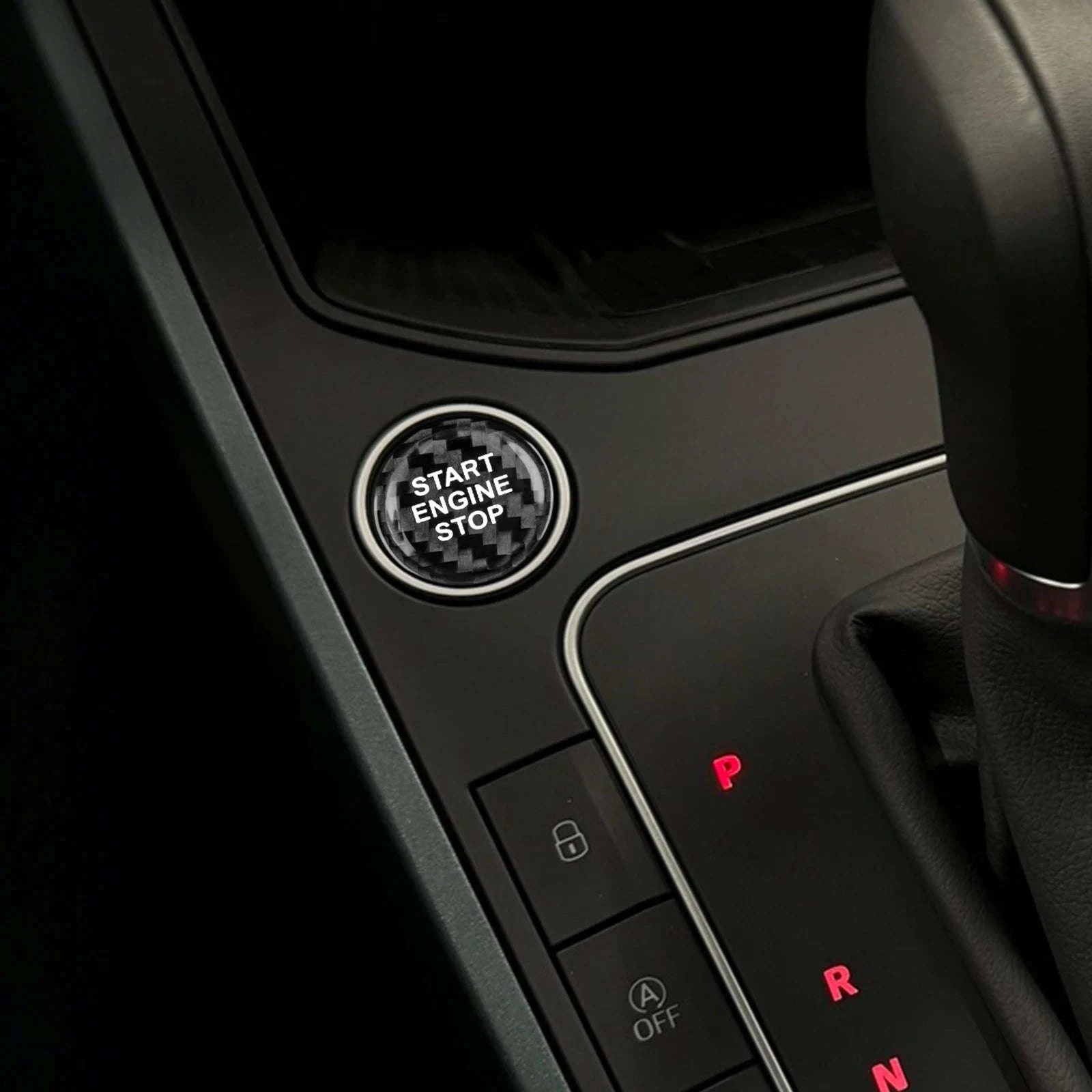 Real Dry Carbon Fiber Start Stop Cover for Cupra and Seat-Black Carbon Fiber / Germany