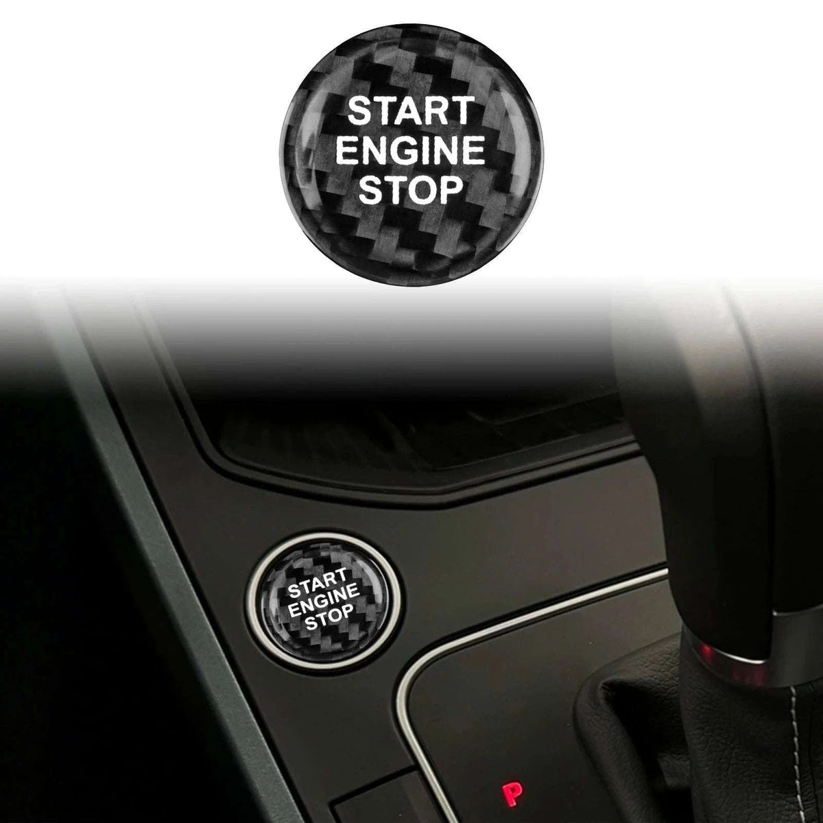 Real Dry Carbon Fiber Start Stop Cover for Cupra and Seat-Black Carbon Fiber / Germany