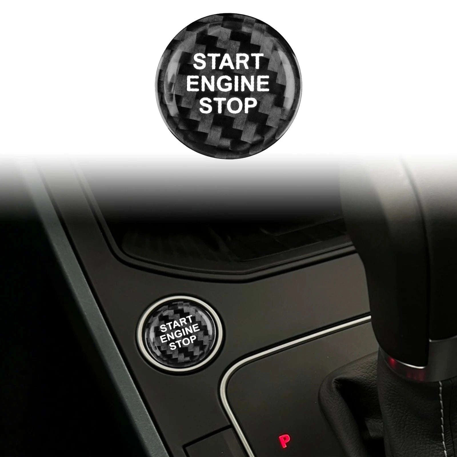 Real Dry Carbon Fiber Start Stop Cover for Cupra and Seat-Black Carbon Fiber / Germany