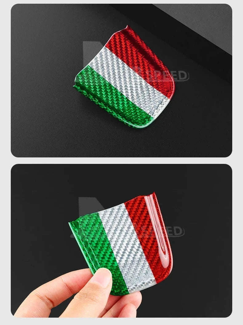 Real Hard Carbon Fiber Bottom Trim for Fiat 500 Abarth 595 2020-2023-Bottom Tricolor / Germany