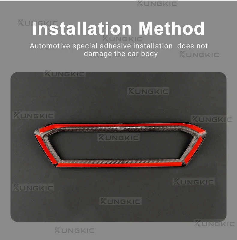 Real Hard Carbon Fiber Center Console Air Outlet Trim for Cupra Leon-Black Carbon Fiber / Germany