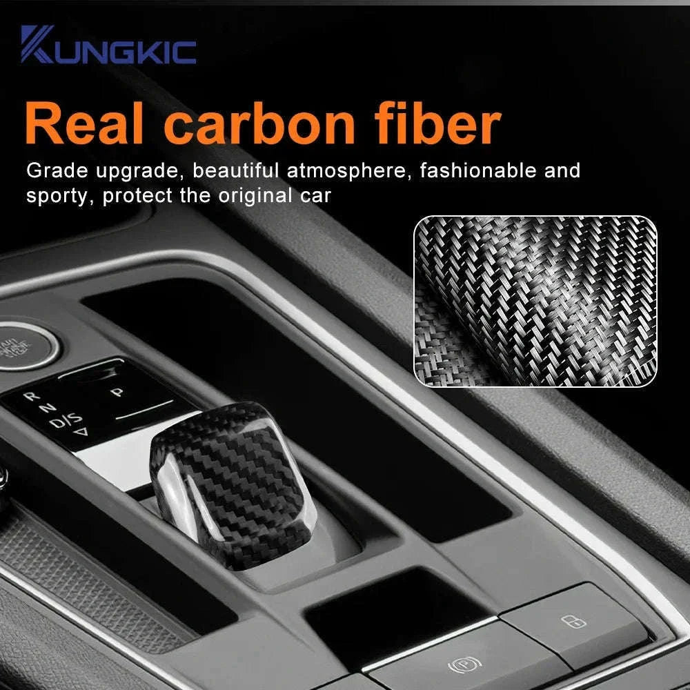 Real Hard Carbon Fiber Gear Shift Knob Trim for Seat/Cupra-Black Carbon Fiber / Germany