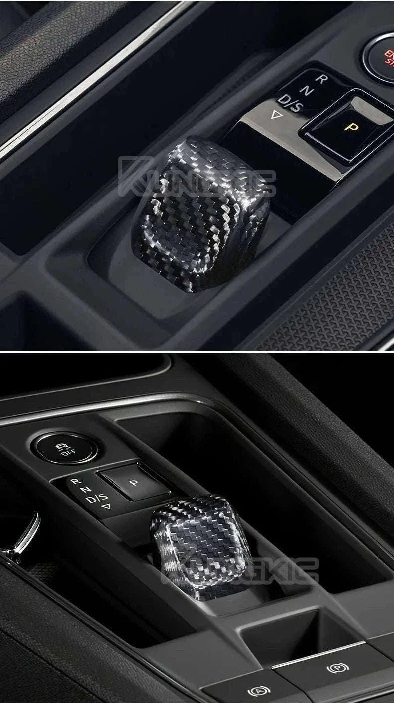 Real Hard Carbon Fiber Gear Shift Knob Trim for Seat/Cupra-Black Carbon Fiber / Germany