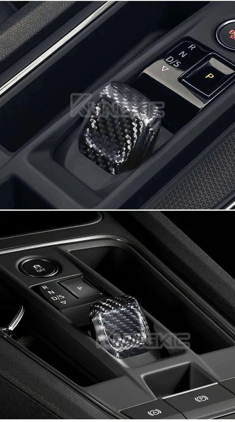 Real Hard Carbon Fiber Gear Shift Knob Trim for Seat/Cupra-Black Carbon Fiber / Germany