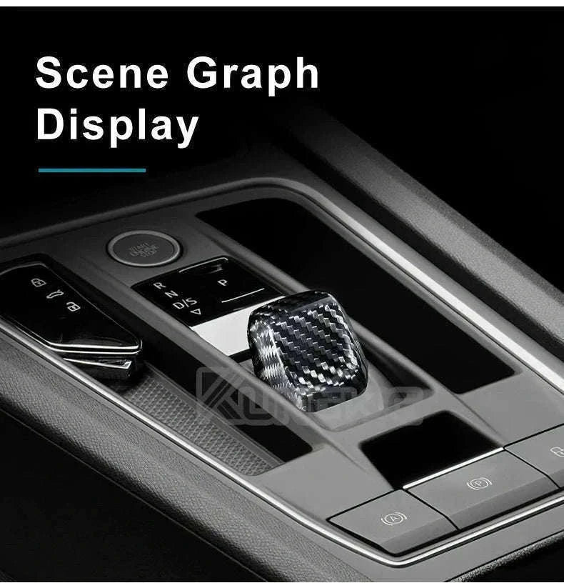 Real Hard Carbon Fiber Gear Shift Knob Trim for Seat/Cupra-Black Carbon Fiber / Germany