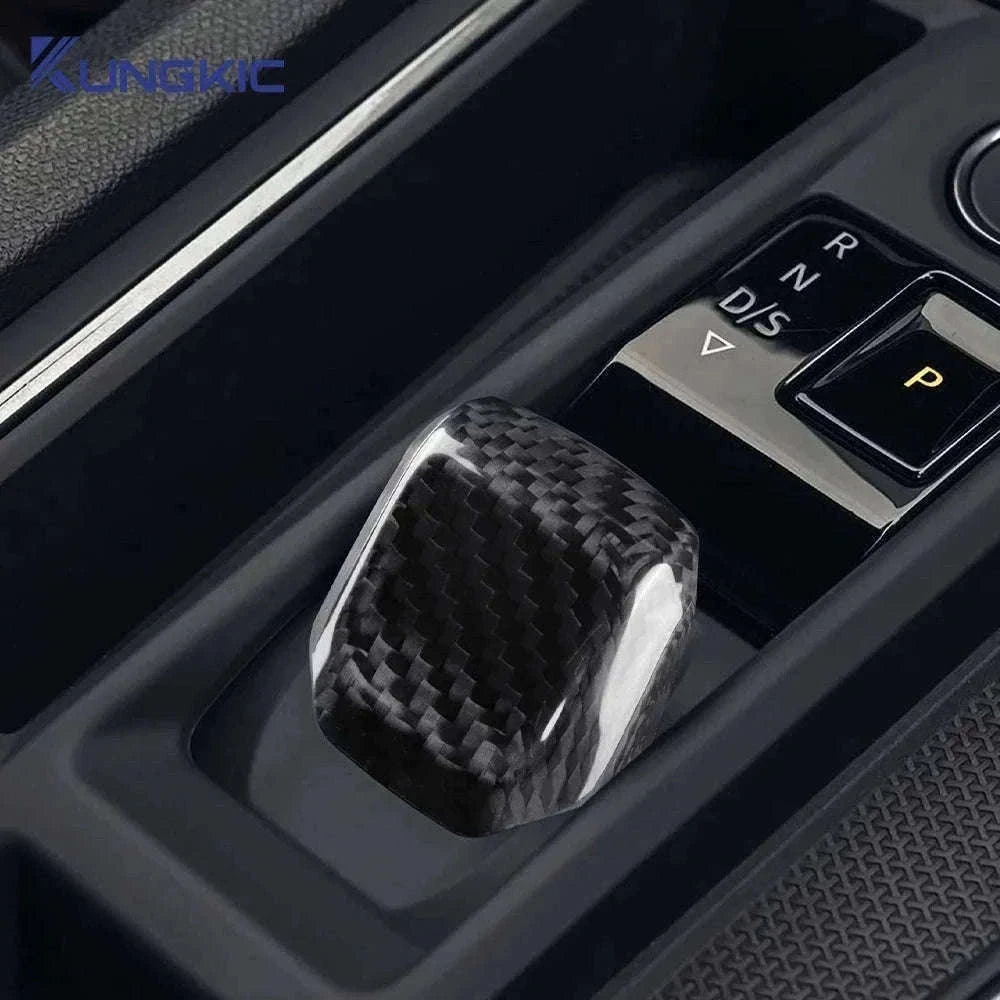 Real Hard Carbon Fiber Gear Shift Knob Trim for Seat/Cupra-Black Carbon Fiber / Germany