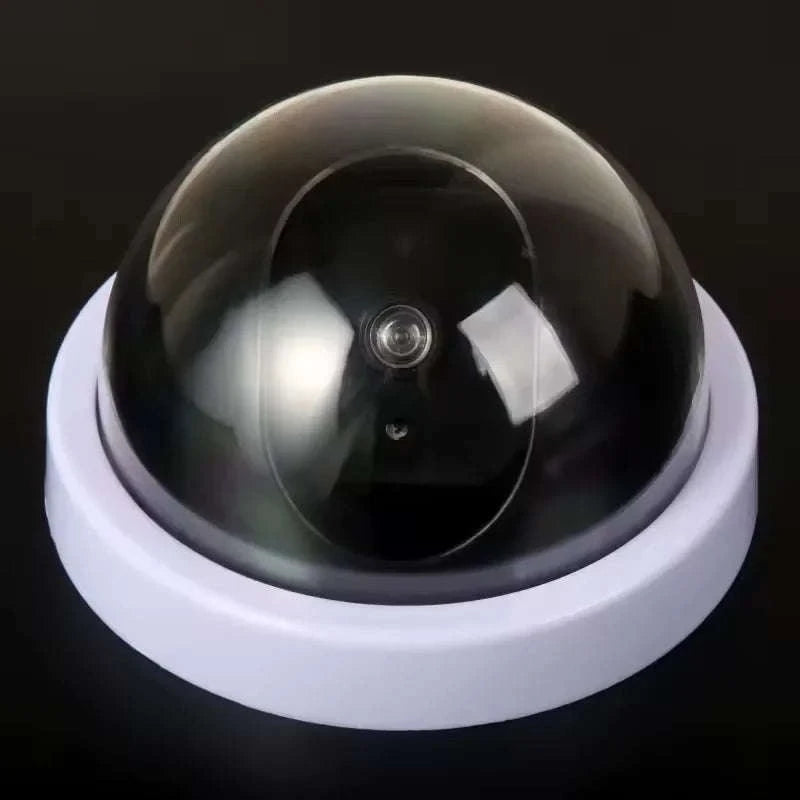 Realistic Dummy Security Camera with Flashing LED Deterrent-Black