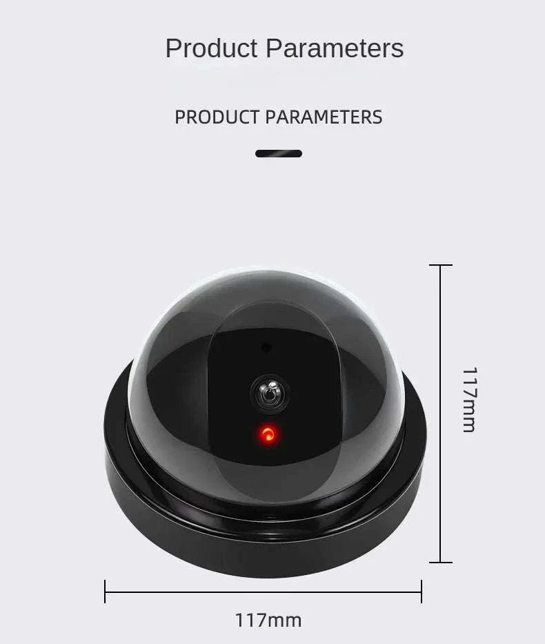 Realistic Dummy Security Camera with Flashing LED Deterrent-Black