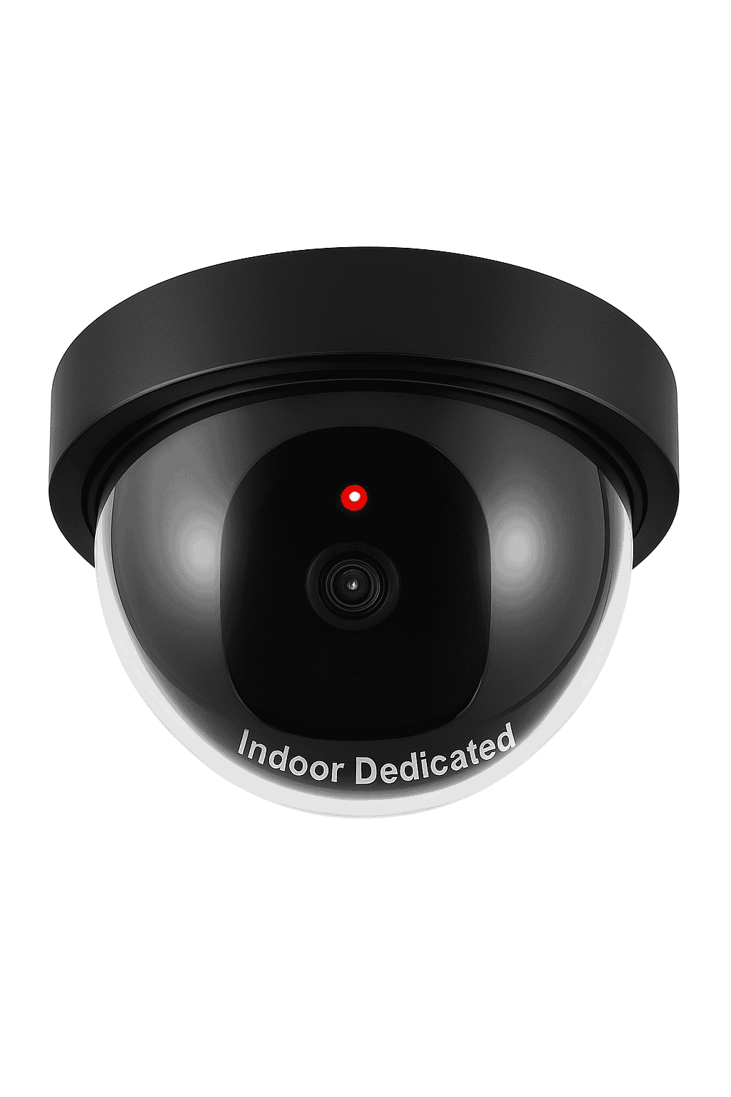 Realistic Dummy Security Camera with Flashing LED Deterrent-Black