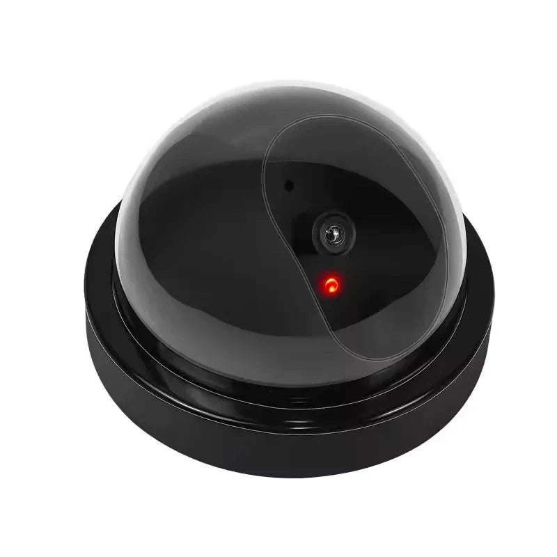 Realistic Dummy Security Camera with Flashing LED Deterrent-Black