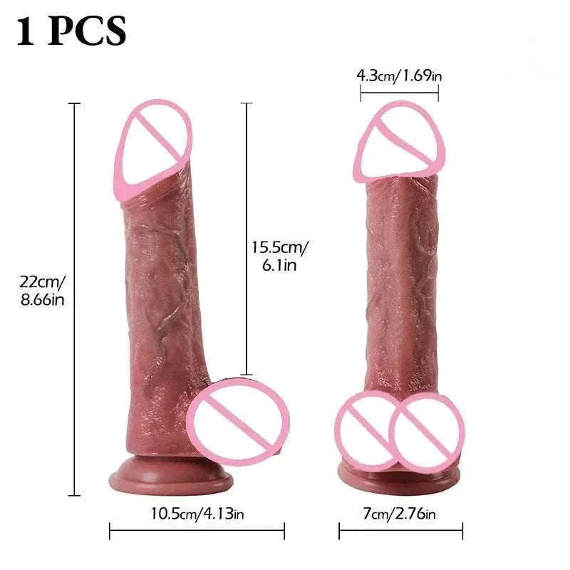 Realistic Silicone Dildo with Suction Cup, Waterproof Non-Electric-S
