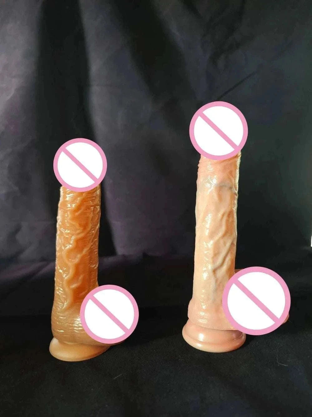 Realistic Silicone Dildo with Suction Cup, Waterproof Non-Electric-S