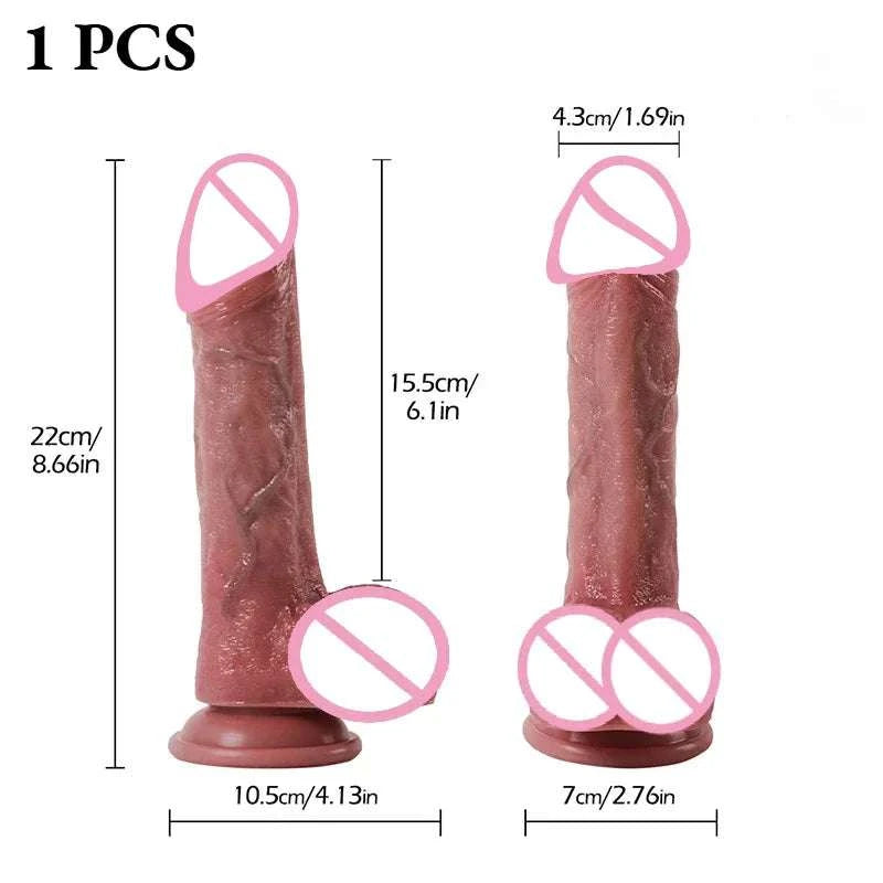 Realistic Silicone Dildo with Suction Cup, Waterproof Non-Electric-S