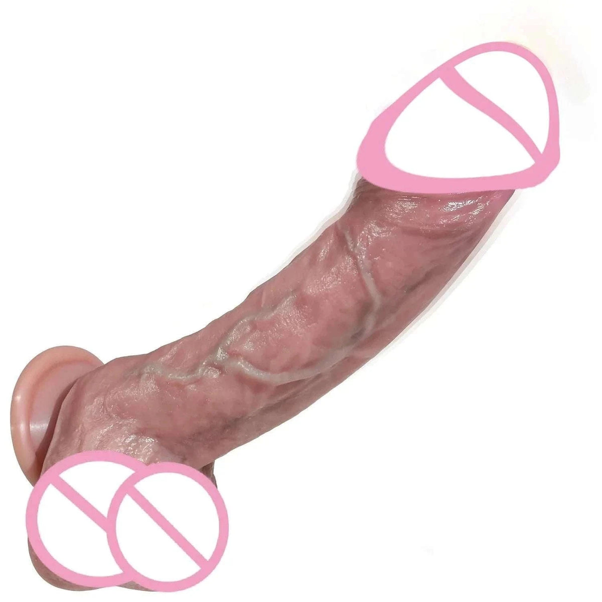 Realistic Silicone Dildo with Suction Cup, Waterproof Non-Electric-S