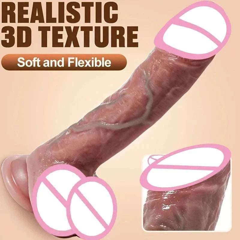 Realistic Silicone Dildo with Suction Cup, Waterproof Non-Electric-S