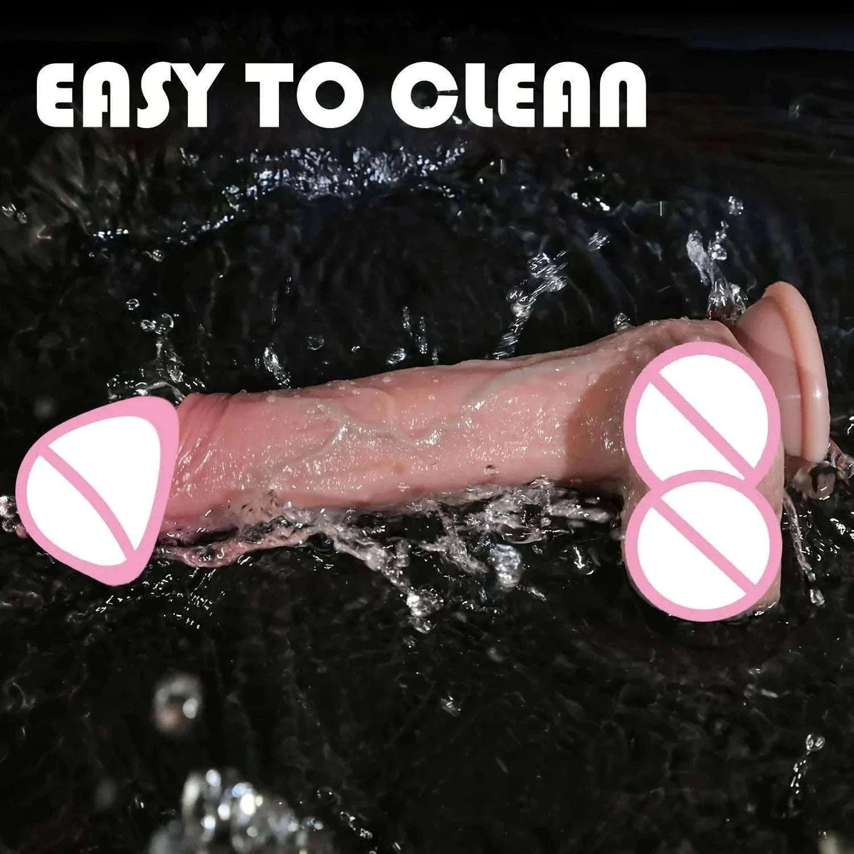 Realistic Silicone Dildo with Suction Cup, Waterproof Non-Electric-S