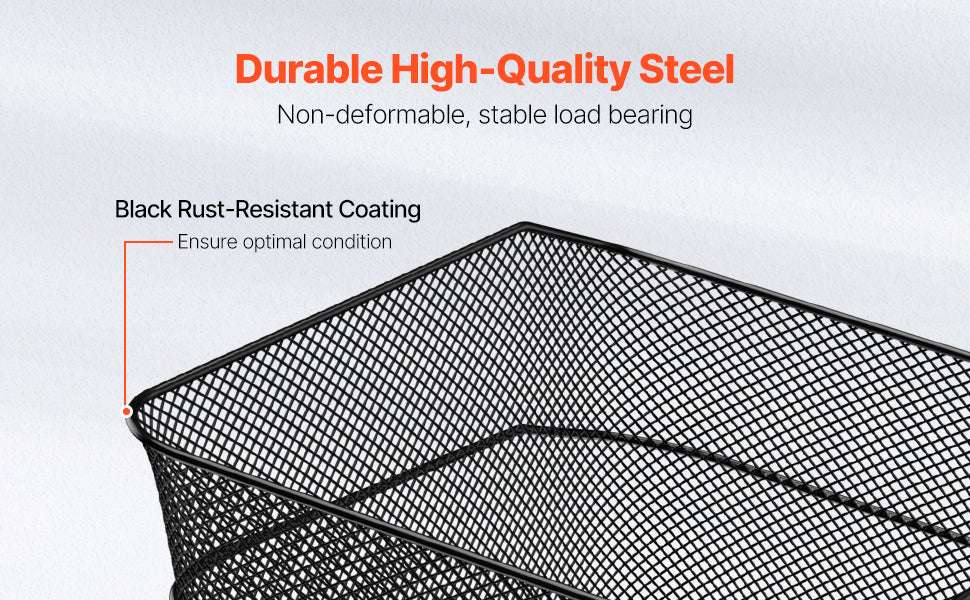 Rear Bike Basket with Waterproof Cover – 50 lbs Capacity Rack Mount-Non-foldable 50 lbs / United States