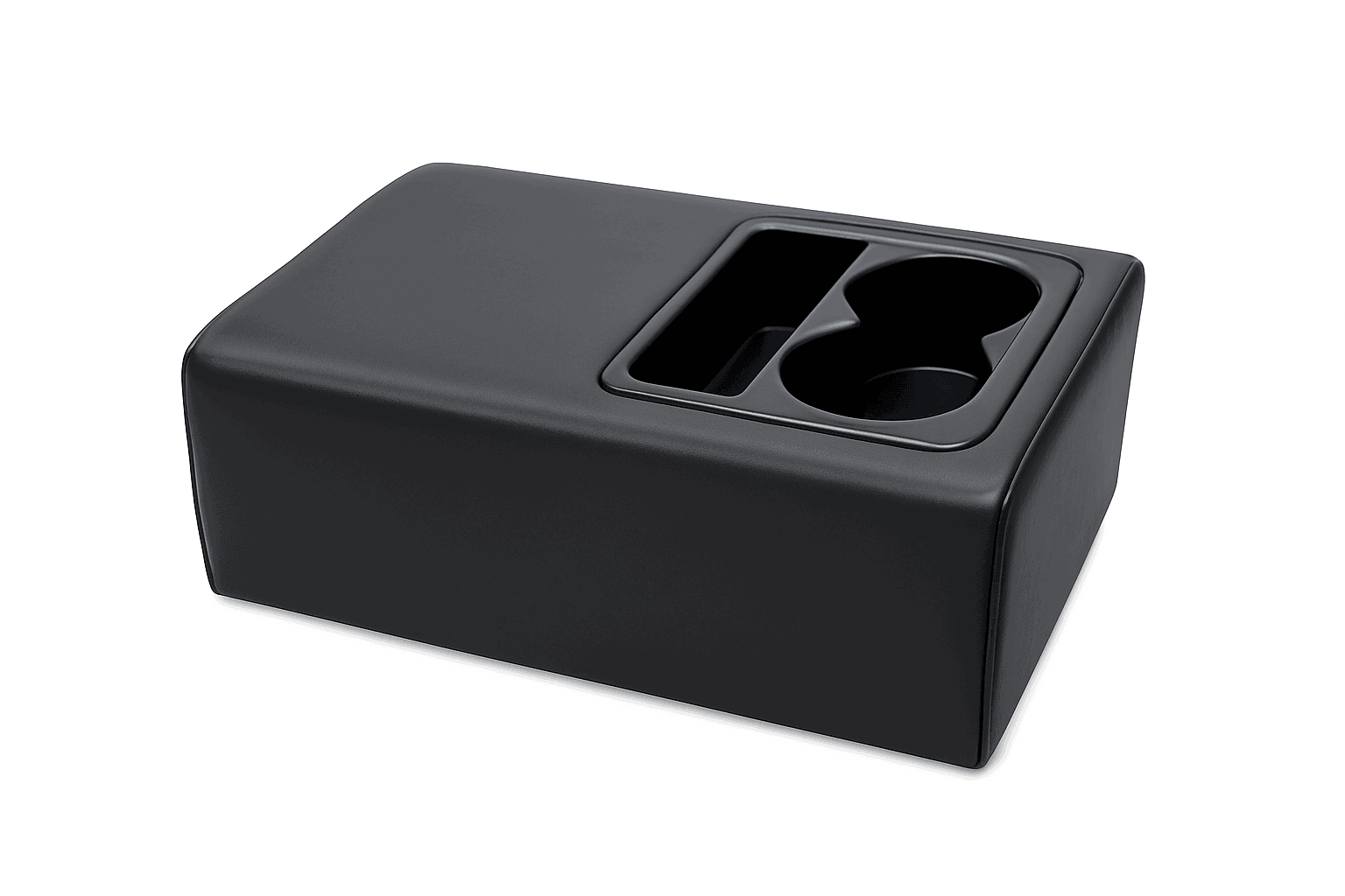 Rear Seat Armrest Booster Pad with Cup Holders and Double Pockets-Black / China Mainland
