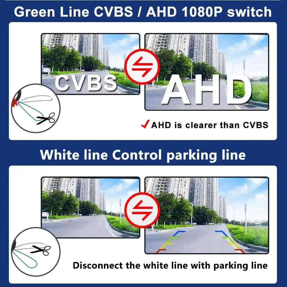 Rear View Backup Camera with AHD 2K Wireless-CVBS AHD 1080P