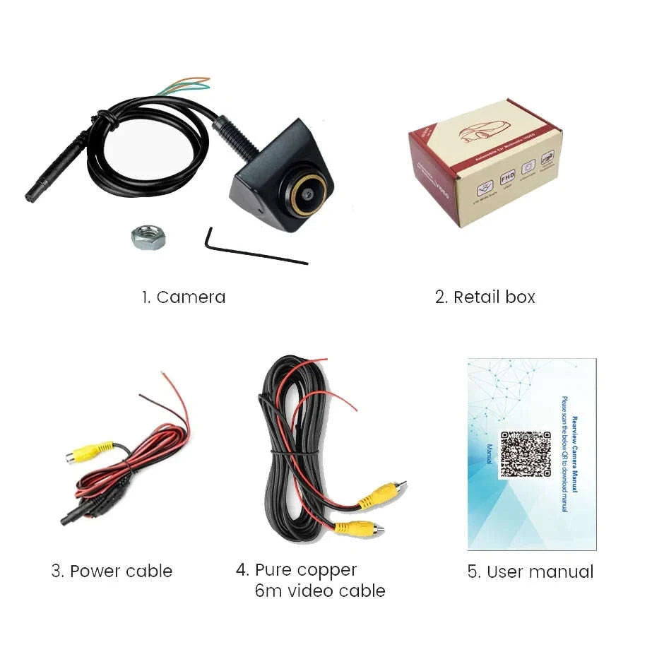 Rear View Camera 1080P Full HD 170° Wide Angle Night Vision Reversing Camera-Black-CVBS-AHD720P / China Mainland