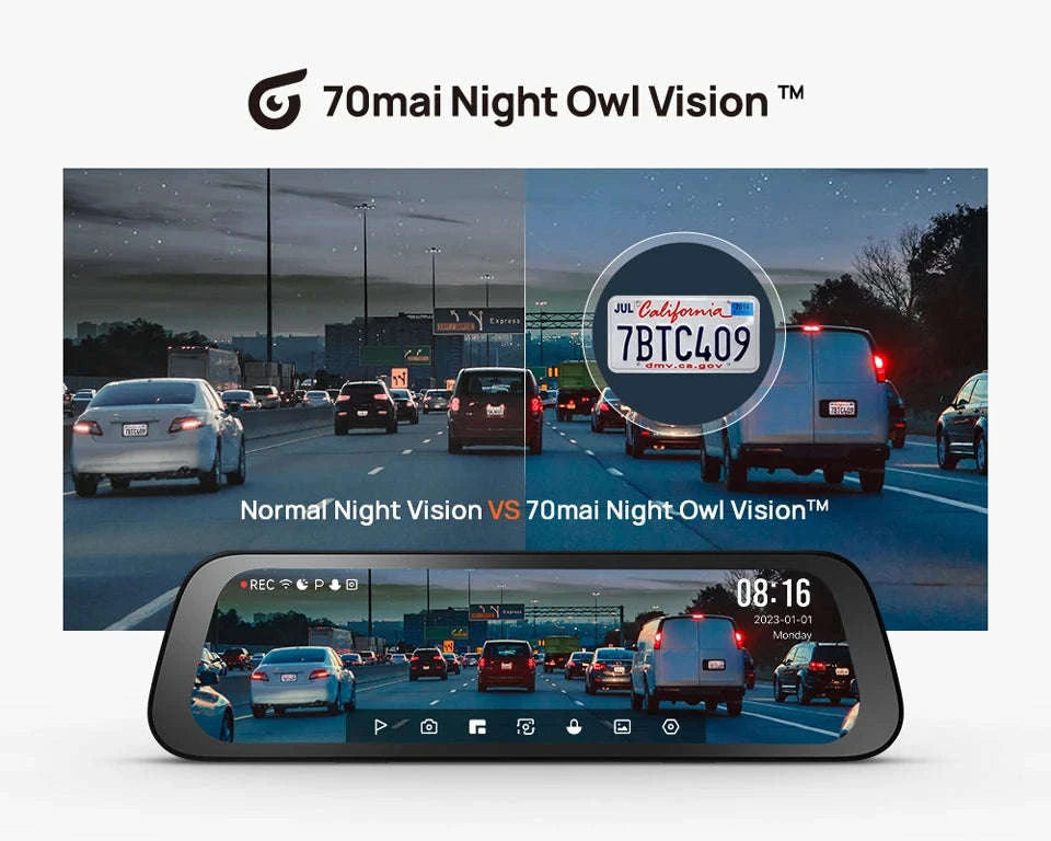Rearview Dash Cam 9.35 Inch Touch Screen 3K Dual-Channel HDR Voice Control Parking Surveillance-S500 Set / Russian Federation / No SD card