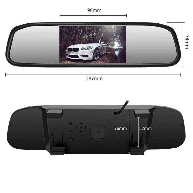Rearview Mirror Parking Sensor System with 4 Radar Probes-033-078-015E-BE-22mm / China Mainland
