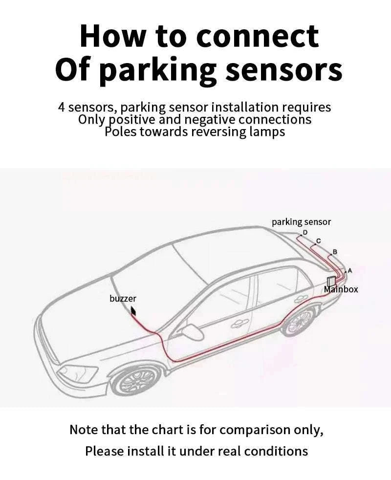Rearview Mirror Parking Sensor System with 4 Radar Probes-033-078-015E-BE-22mm / China Mainland