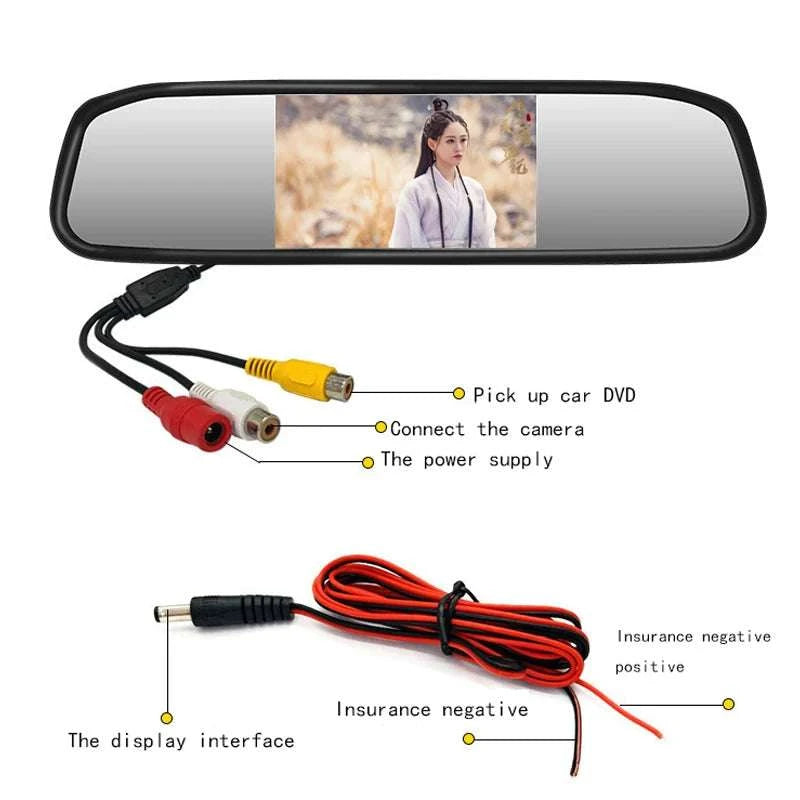 Rearview Mirror Parking Sensor System with 4 Radar Probes-033-078-015E-BE-22mm / China Mainland
