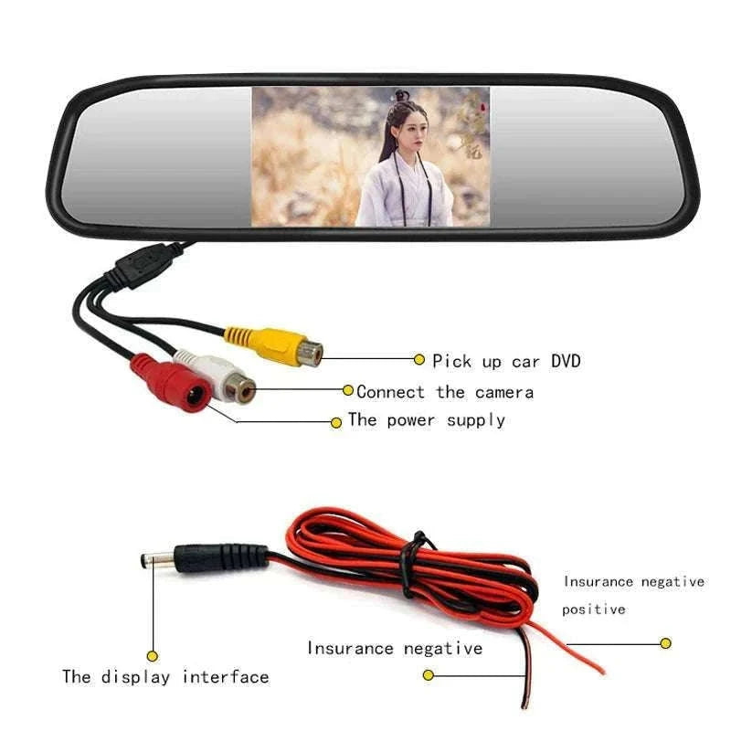 Rearview Mirror Parking Sensor System with 4 Radar Probes-033-078-015E-BE-22mm / China Mainland