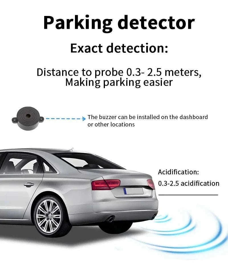 Rearview Mirror Parking Sensor System with 4 Radar Probes-033-078-015E-BE-22mm / China Mainland