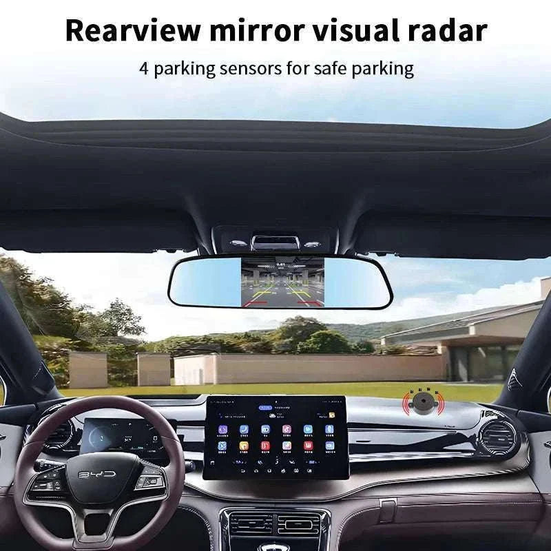 Rearview Mirror Parking Sensor System with 4 Radar Probes-033-078-015E-BE-22mm / China Mainland