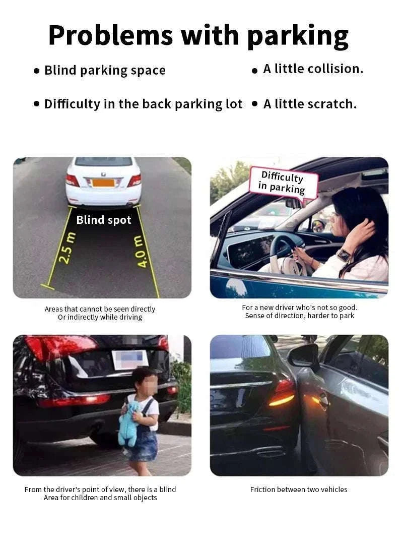 Rearview Mirror Parking Sensor System with 4 Radar Probes-033-078-015E-BE-22mm / China Mainland