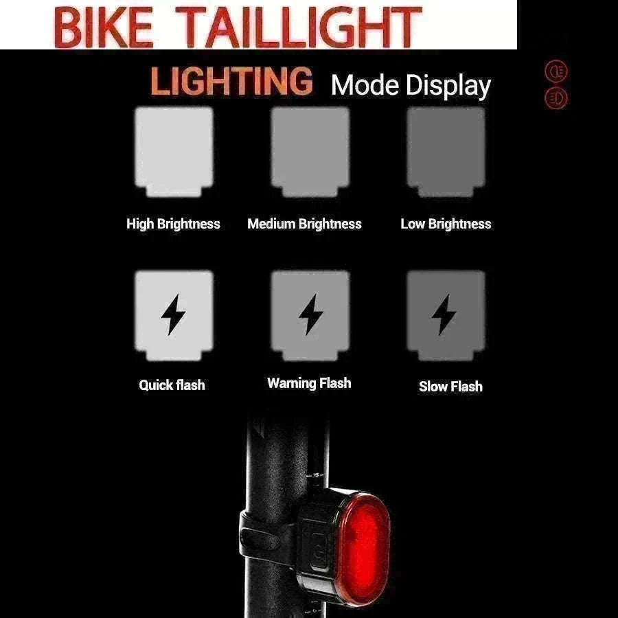 Rechargeable Bike Light Set Front & Rear LED Lights USB-C-Bike white Headlight