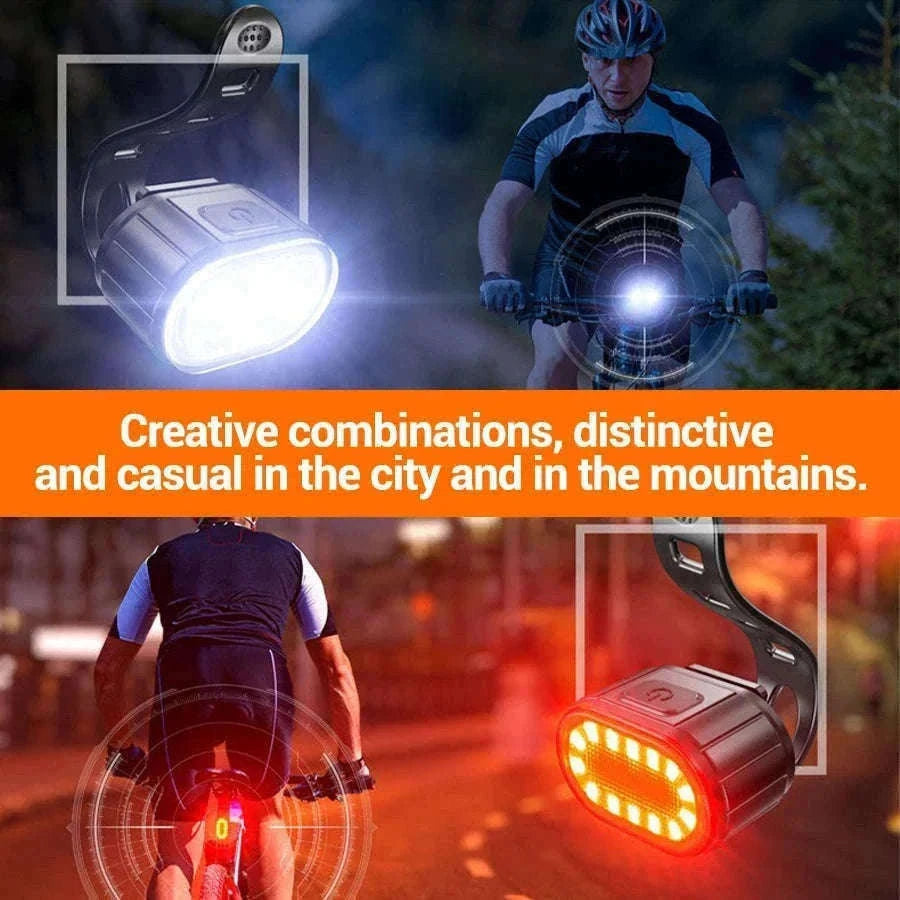 Rechargeable Bike Light Set Front & Rear LED Lights USB-C-Bike white Headlight