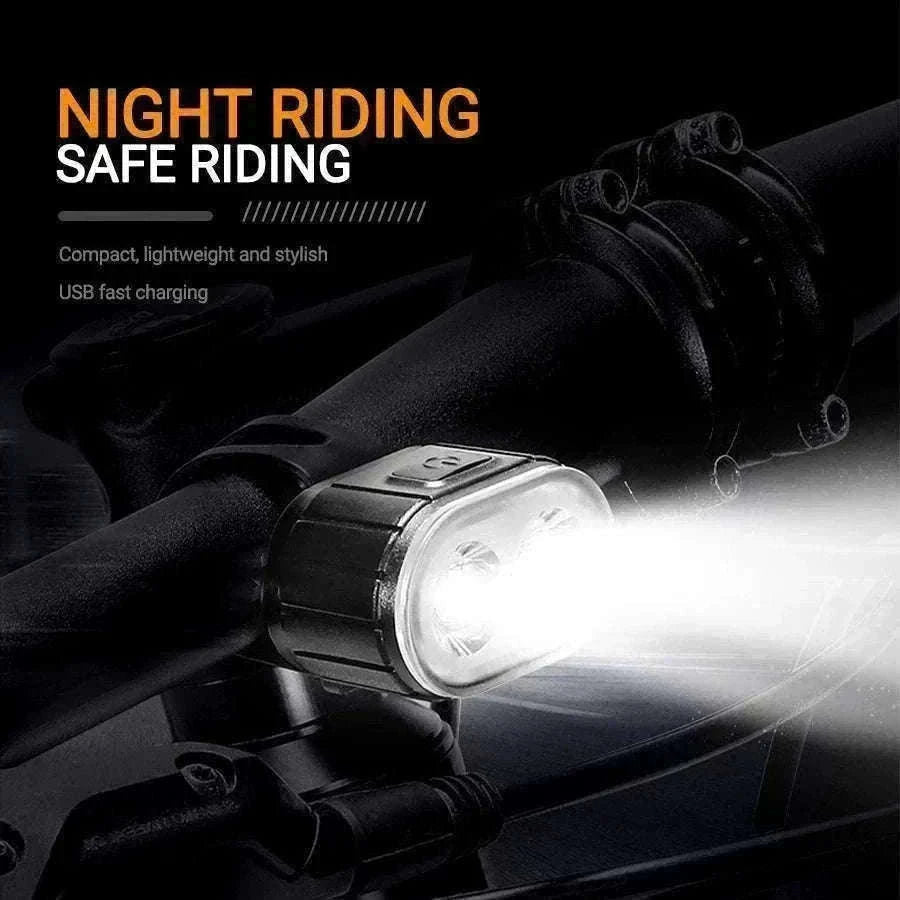 Rechargeable Bike Light Set Front & Rear LED Lights USB-C-Bike white Headlight
