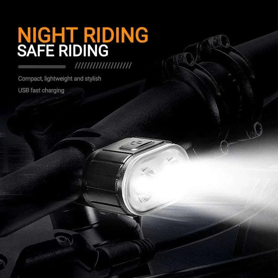 Rechargeable Bike Light Set Front & Rear LED Lights USB-C-Bike white Headlight