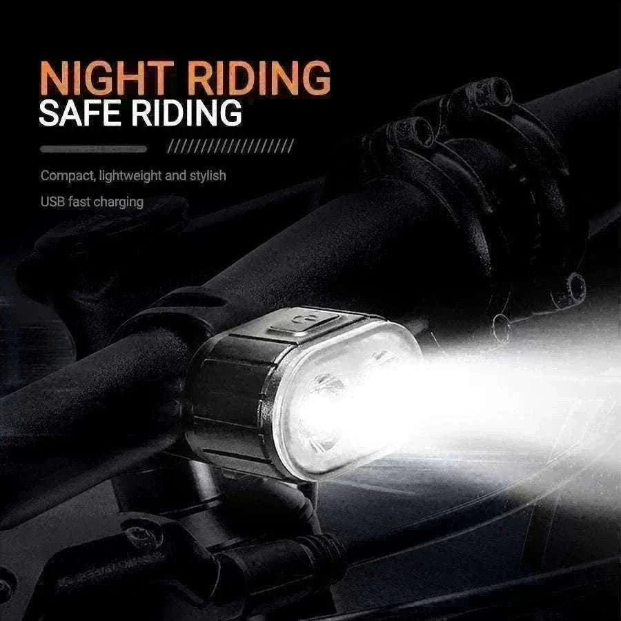 Rechargeable Bike Light Set Front & Rear LED Lights USB-C-Bike white Headlight
